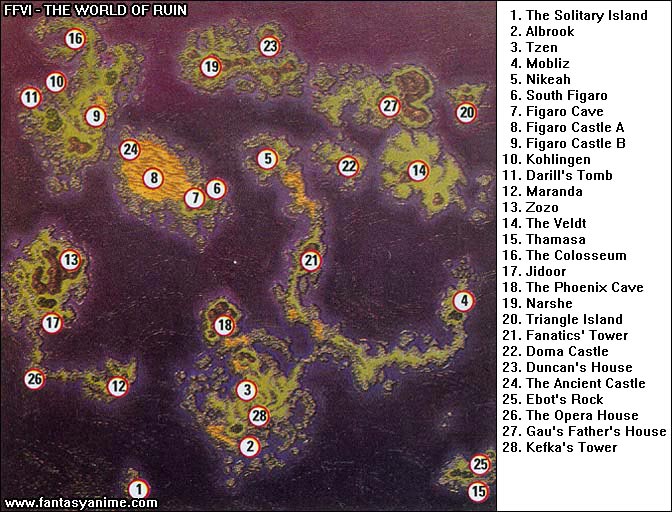 Ff6 World Map 10 Images - 6 Final Fantasy Vi Ff6 Ffsky, Small Maps...
